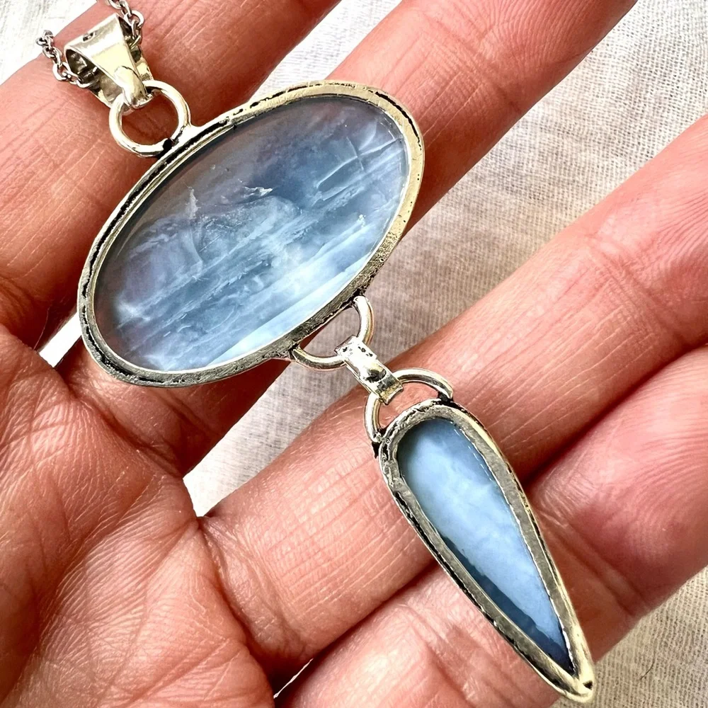 925 Spirit Guides Owyhee Opal Pendant Necklace - Picture 5 of 6